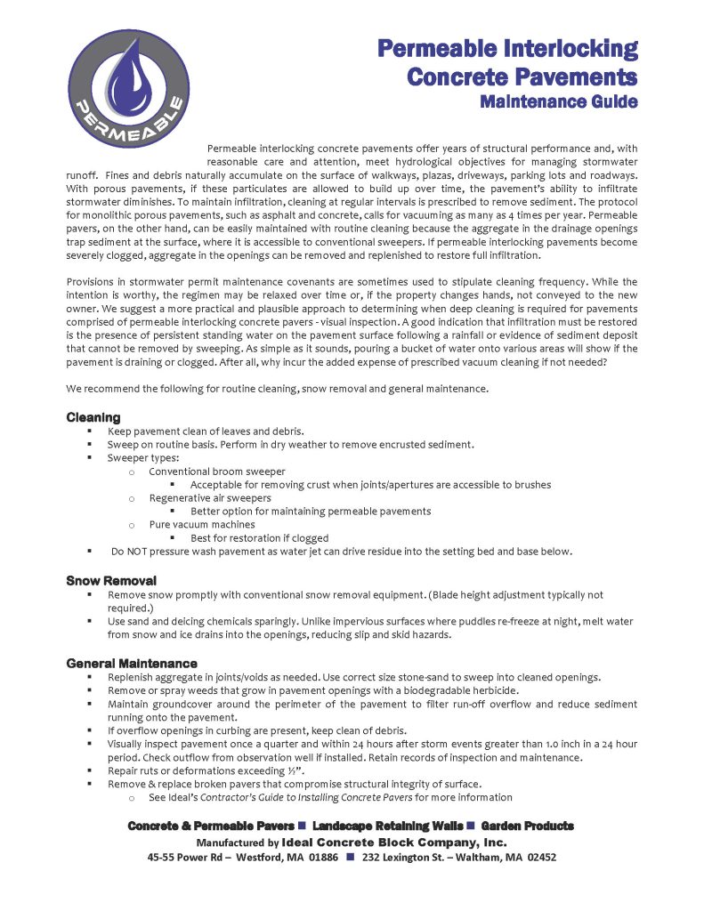 Permeable Maintenance Ideal Block
